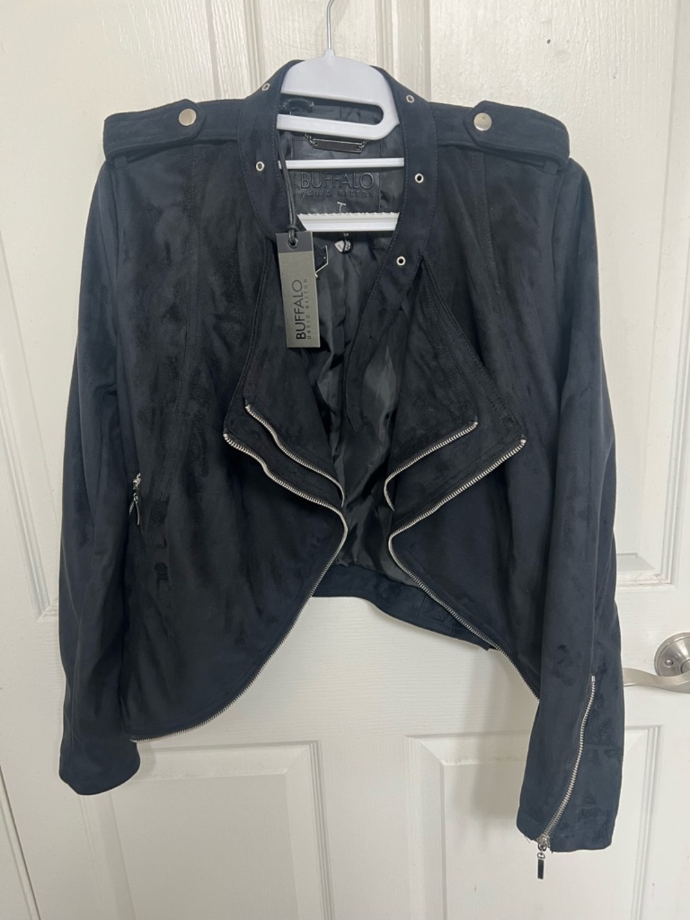 Buffalo David Bitton Faux Suede Moto Jacket Womens Small NWT